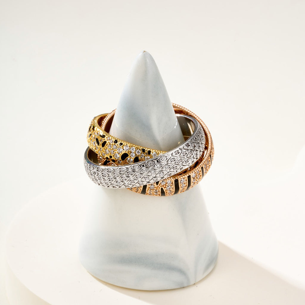 [OAKJURI Jewelry] TRINITY  RING LEOPARD PRINT