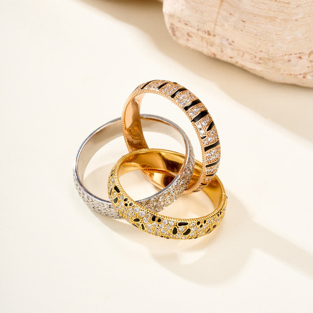 [OAKJURI Jewelry] TRINITY  RING LEOPARD PRINT
