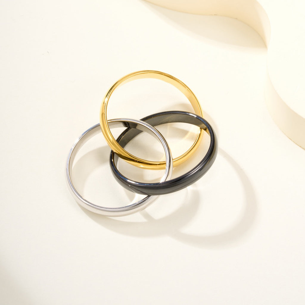 [OAKJURI Jewelry] TRINITY 3.2MM RING BLACK CERAMIC