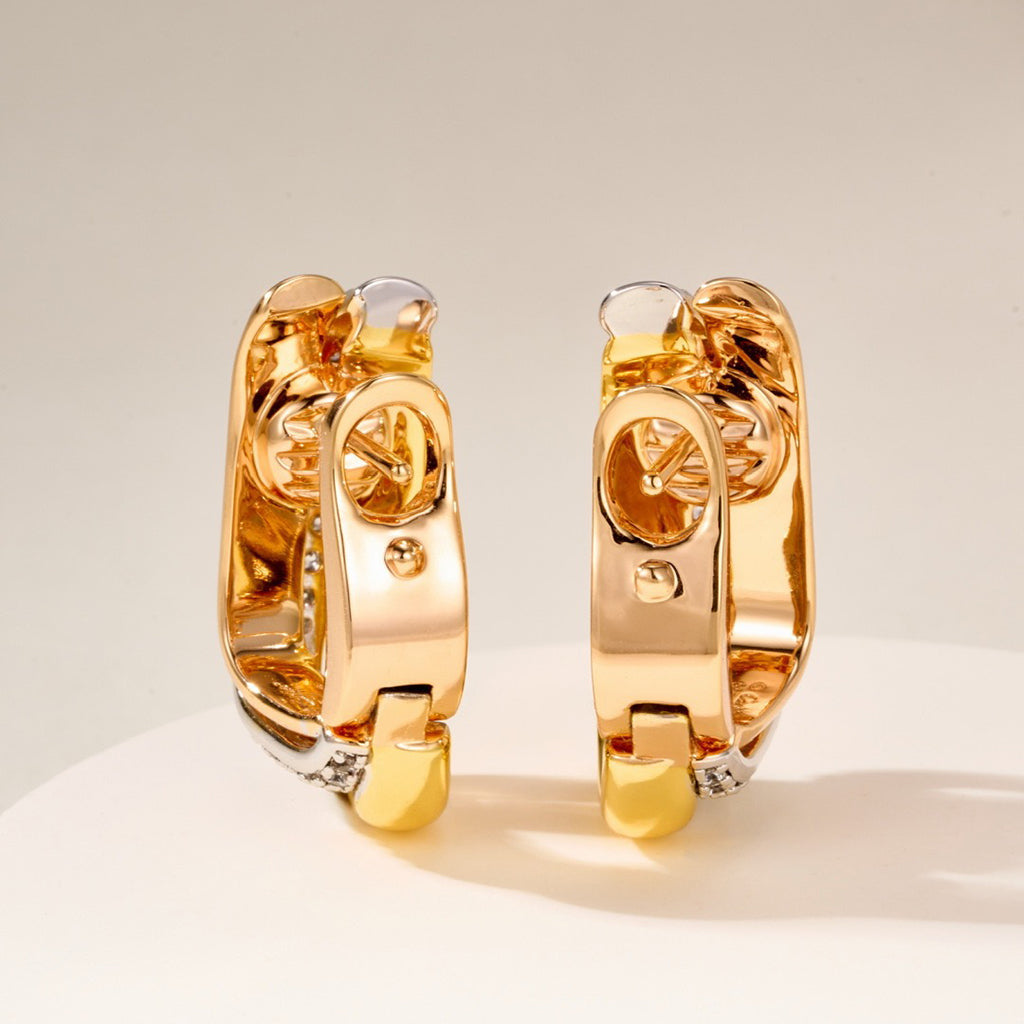 [OAKJURI Jewelry] TRINITY HALF DIAMOND  CUSHION EARRINGS