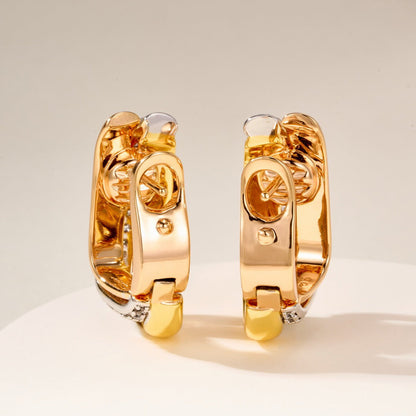 [OAKJURI Jewelry] TRINITY HALF DIAMOND  CUSHION EARRINGS