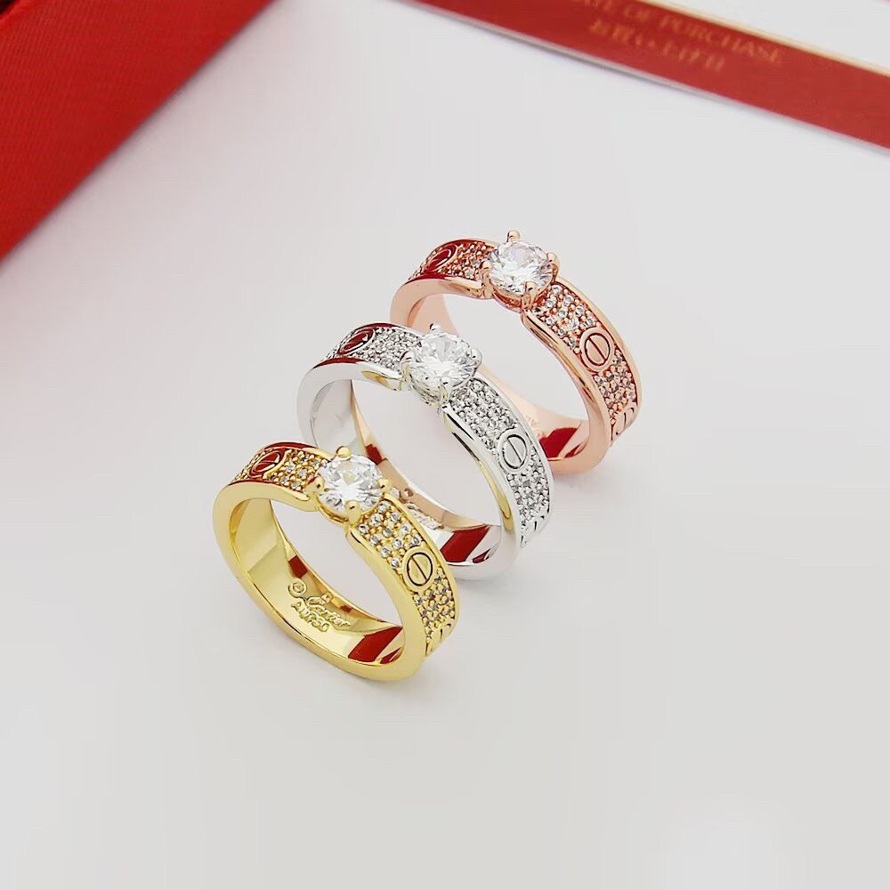 [OAKJURI Jewelry] LOVE RING 3.6MM 1 BIG DIAMOND FULL DIAMOND