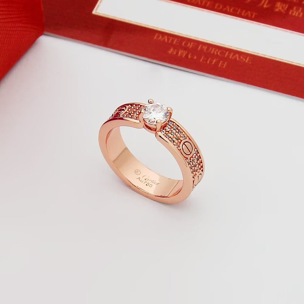 [OAKJURI Jewelry] LOVE RING 3.6MM 1 BIG DIAMOND FULL DIAMOND