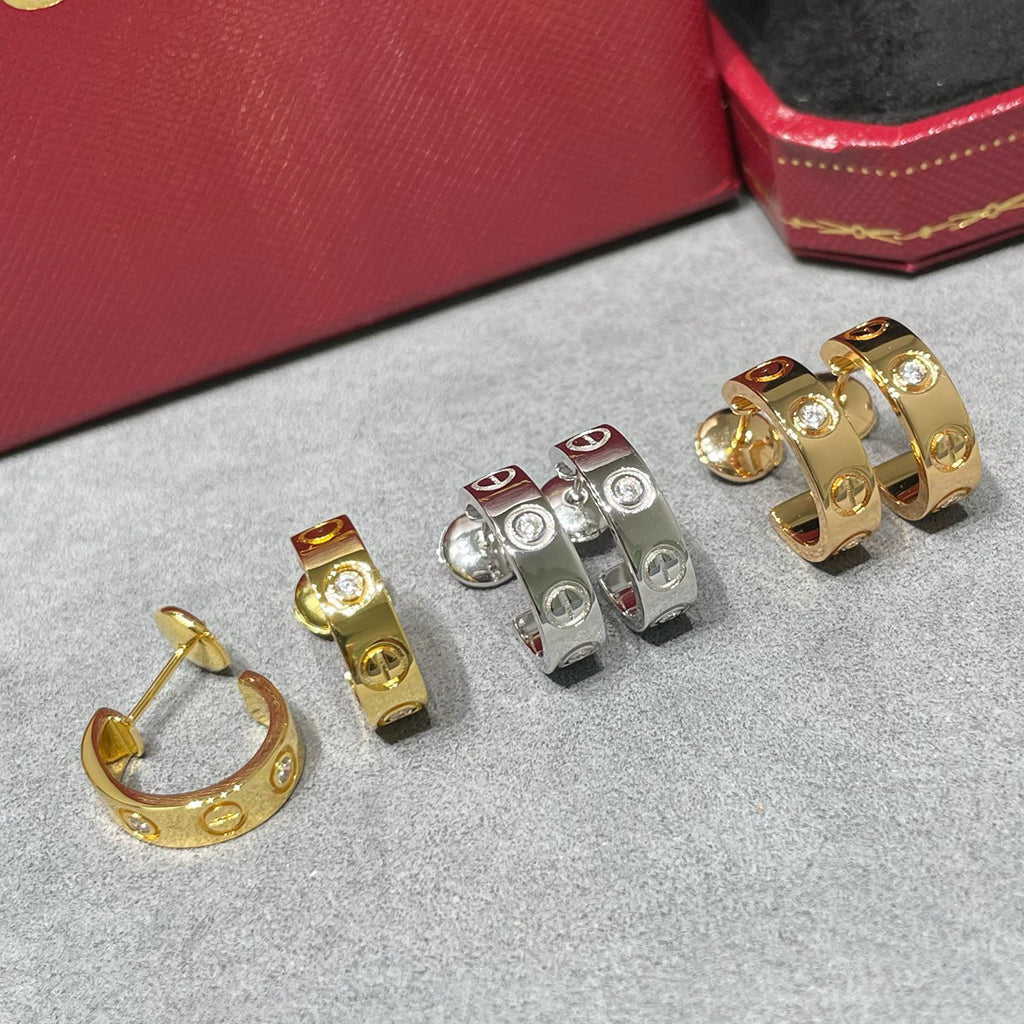 [OAKJURI Jewelry] LOVE EARRINGS 5.7MM 2 DIAMONDS