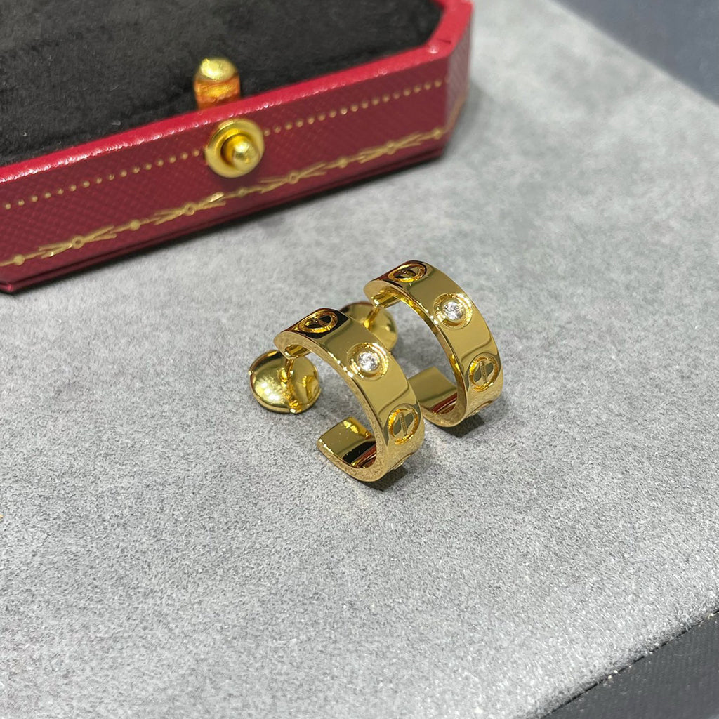 [OAKJURI Jewelry] LOVE EARRINGS 5.7MM 2 DIAMONDS