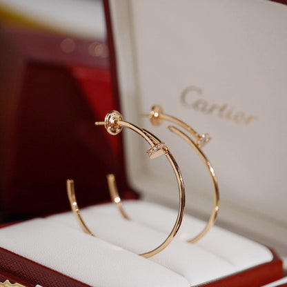 [OAKJURI Jewelry] JUSTE HALF DIAMOND LARGE EARRINGS