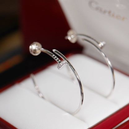 [OAKJURI Jewelry] JUSTE HALF DIAMOND LARGE EARRINGS