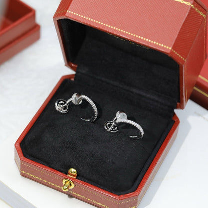 [OAKJURI Jewelry] JUSTE FULL DIAMOND DOUBLE EARRINGS