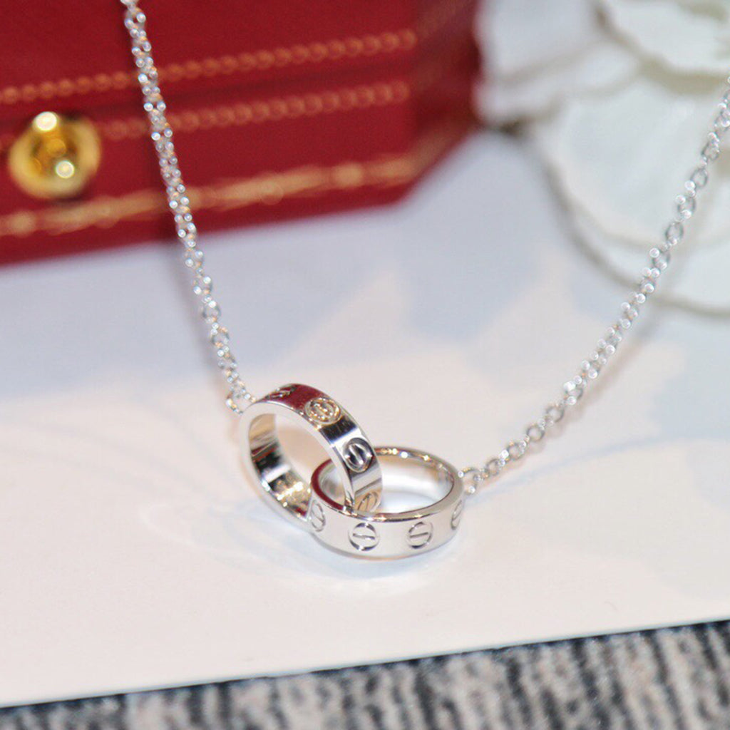 [OAKJURI Jewelry] LOVE DOUBLE RING NECKLACE
