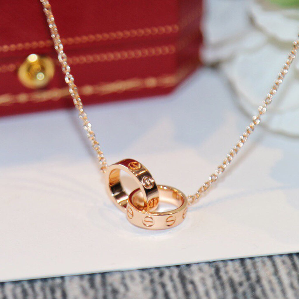 [OAKJURI Jewelry] LOVE DOUBLE RING NECKLACE