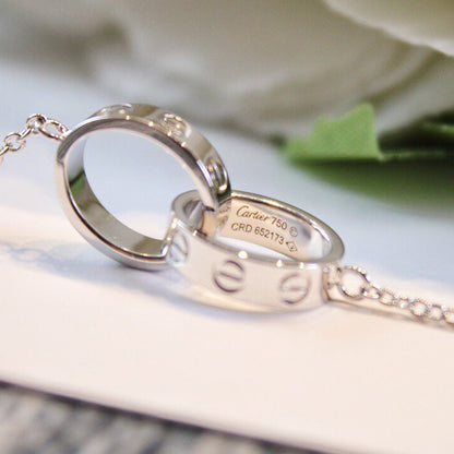 [OAKJURI Jewelry] LOVE DOUBLE RING NECKLACE
