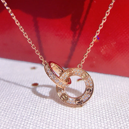 [OAKJURI Jewelry] LOVE  FULL DIAMOND PENDANT NECKLACE