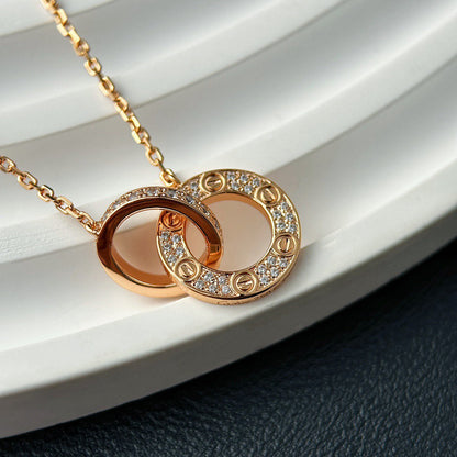 [OAKJURI Jewelry] LOVE  FULL DIAMOND PENDANT NECKLACE