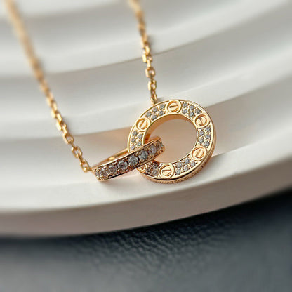 [OAKJURI Jewelry] LOVE  FULL DIAMOND PENDANT NECKLACE