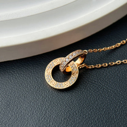 [OAKJURI Jewelry] LOVE  FULL DIAMOND PENDANT NECKLACE