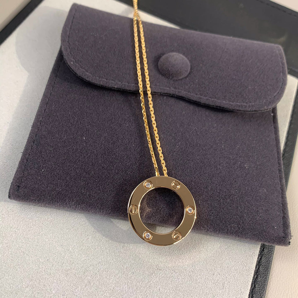 [OAKJURI Jewelry] LOVE NECKLACE 16MM 3 DIAMONDS