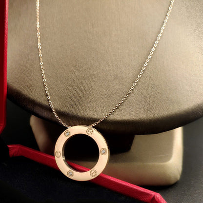 [OAKJURI Jewelry] LOVE NECKLACE 16MM 3 DIAMONDS
