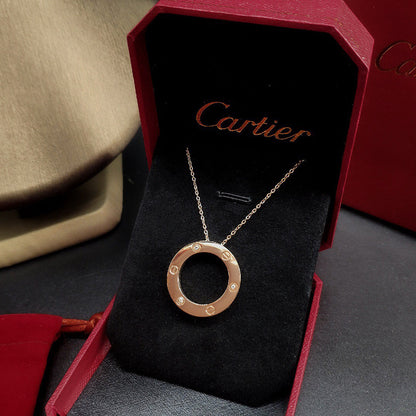 [OAKJURI Jewelry] LOVE NECKLACE 16MM 3 DIAMONDS