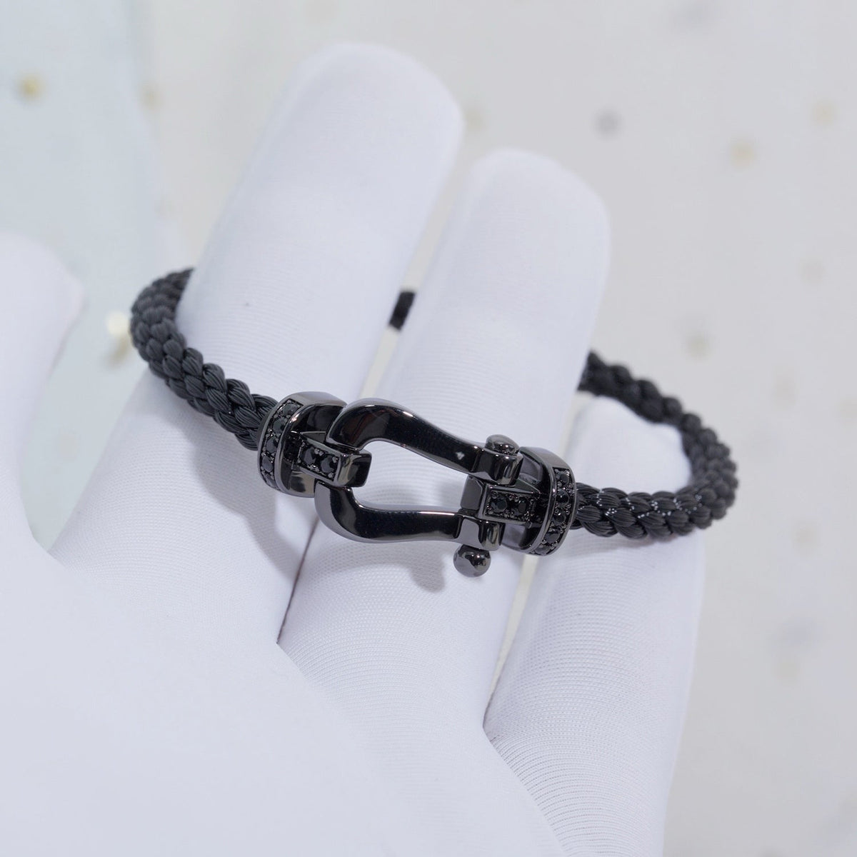 [OAKJURI Jewelry]FORCE LARGE SERIES HORSESHOE BLACK SAMURAI BRACELET