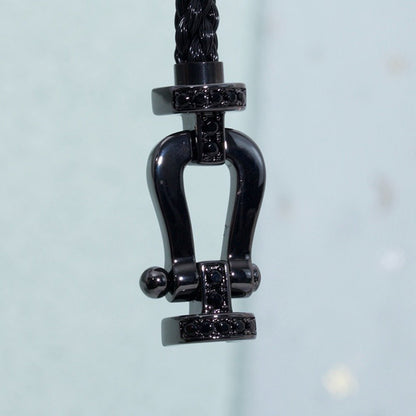 [OAKJURI Jewelry]FORCE LARGE SERIES HORSESHOE BLACK SAMURAI BRACELET