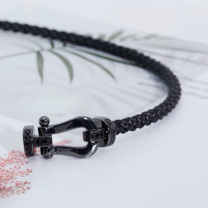 [OAKJURI Jewelry]FORCE LARGE SERIES HORSESHOE BLACK SAMURAI BRACELET