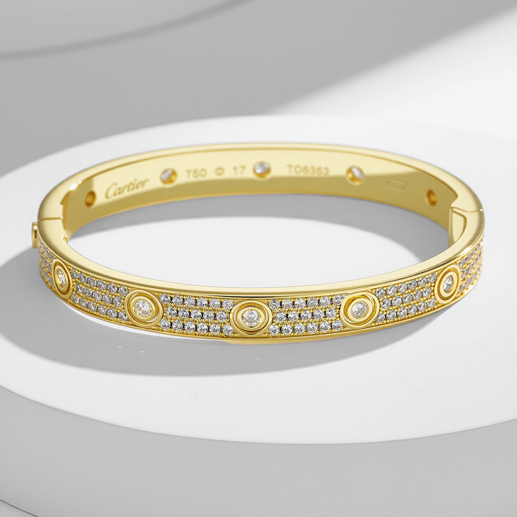 [OAKJURI Jewelry] LOVE BRACELET 6.1MM DIAMOND-PAVED 10 BIG DIAMONDS