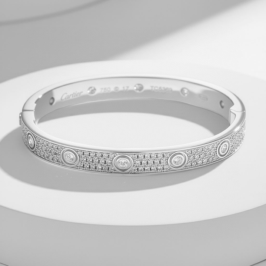 [OAKJURI Jewelry] LOVE BRACELET 6.1MM DIAMOND-PAVED 10 BIG DIAMONDS