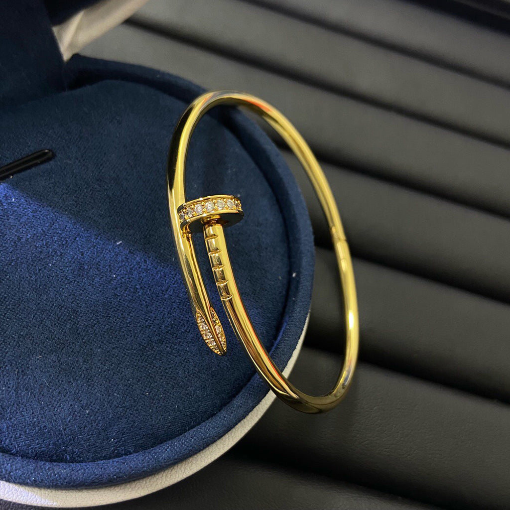 [OAKJURI Jewelry] Clover & Love & Juste 3-Piece Gold Bracelet Stack Set