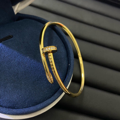 [OAKJURI Jewelry] Clover & Love & Juste 3-Piece Gold Bracelet Stack Set