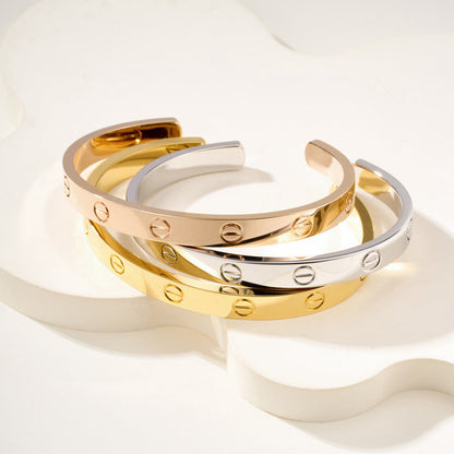 [OAKJURI Jewelry] LOVE BRACELET 6.1MM OPEN CUFF