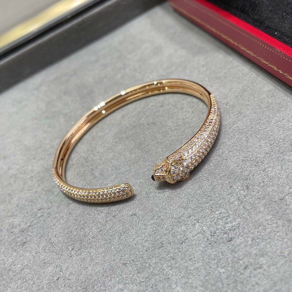 [OAKJURI Jewelry] PANTHERE FULL DIAMOND OPEN BRACELET