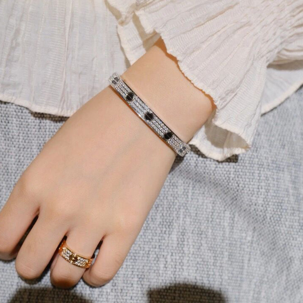 [OAKJURI Jewelry] LOVE BRACELET 6.1MM DIAMOND-PAVED CERAMIC