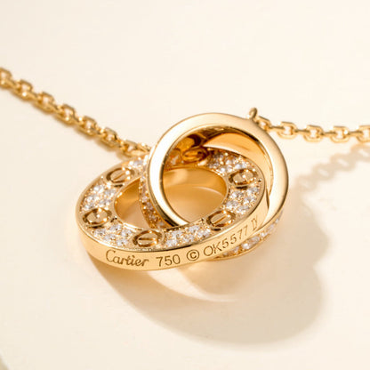 [OAKJURI Jewelry] LOVE DOUBLE RING FULL DIAMOND BRACELET