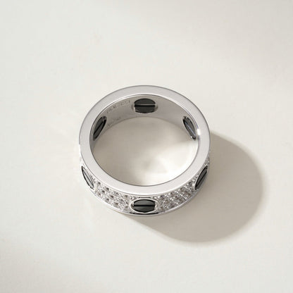 [OAKJURI Jewelry] LOVE RING 5.5MM DIAMONDS PAVED CERAMIC
