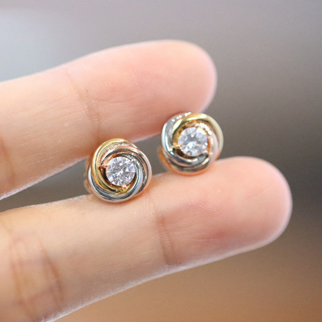 [OAKJURI Jewelry] TRINITY STUD DIAMOND EARRINGS