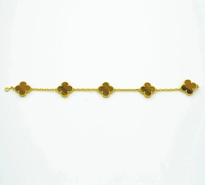 [OAKJURI Jewelry] CLOVER 5 MOTIFS TIGER EYE BRACELET COLLECTION