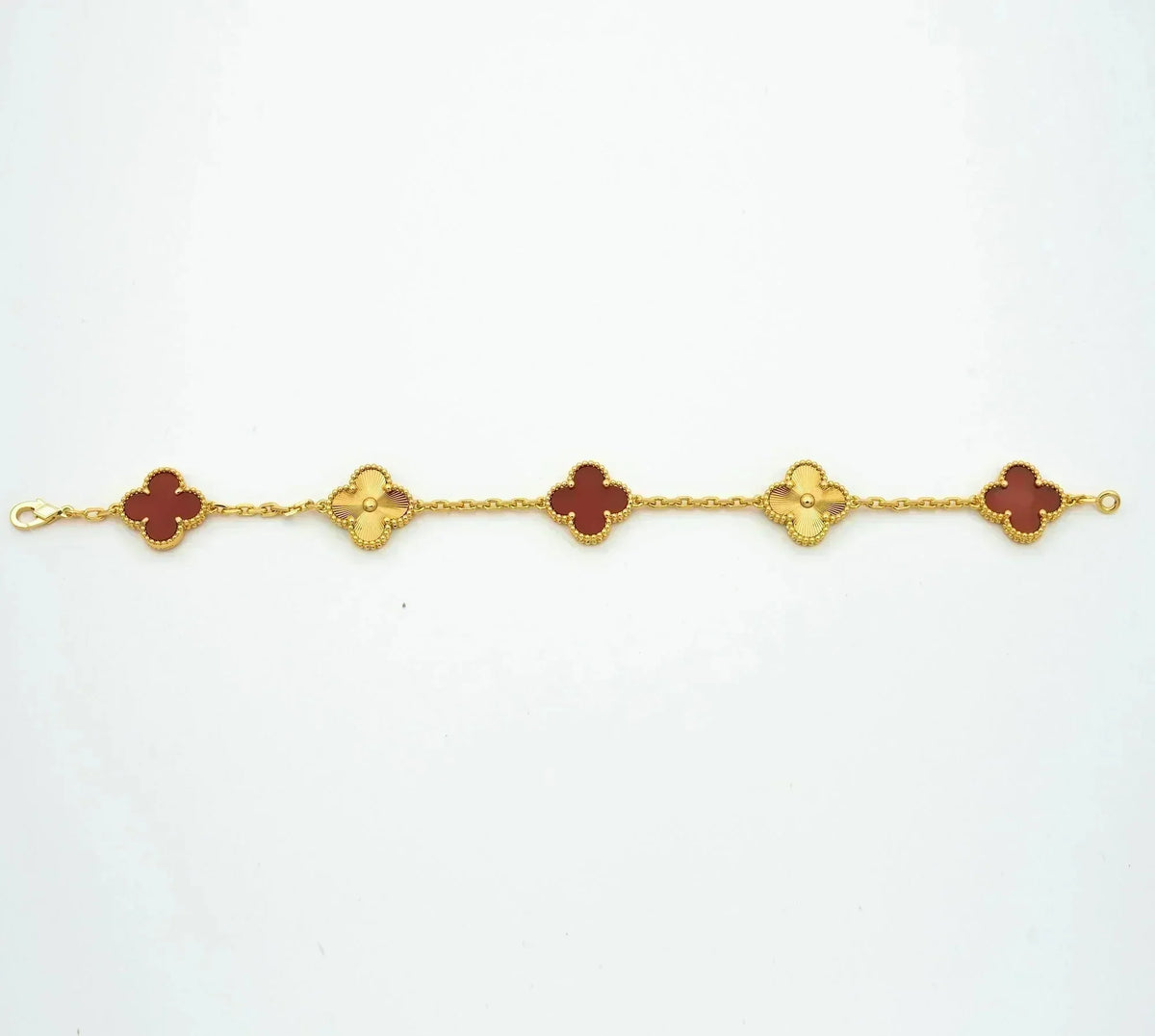 [OAKJURI Jewelry]CLOVER  5 MOTIFS CARNELIAN GOLD BRACELET
