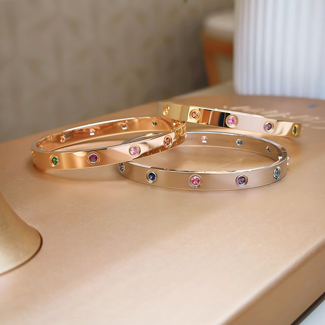 [OAKJURI Jewelry]2026 RAINBOW LOVE BRACELET 6.1MM  10 DIAMONDS