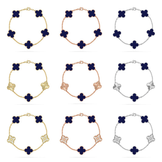 [OAKJURI Jewelry]CLOVER 5 MOTIF LAPIS LAZULI BRACELET COLLECTION