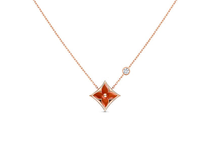 [OAKJURI Jewelry]STAR NECKLACE PINK GOLD 1 DIAMOND