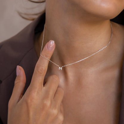 Dainty Bubble Initial Necklace
