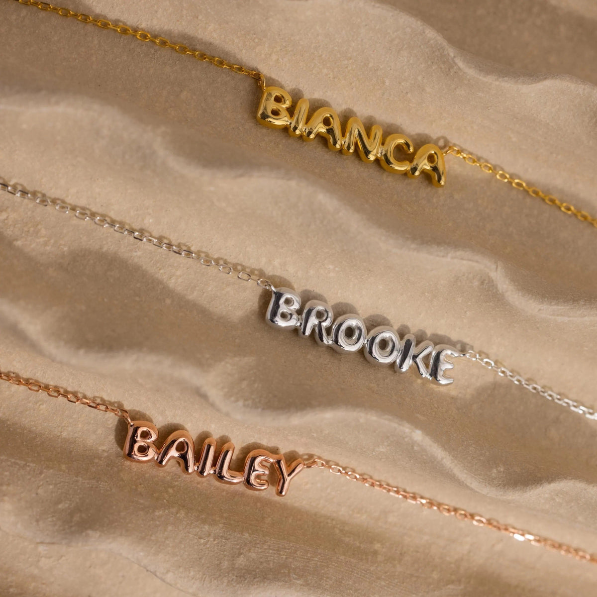 Tiny Bubble Name Necklace