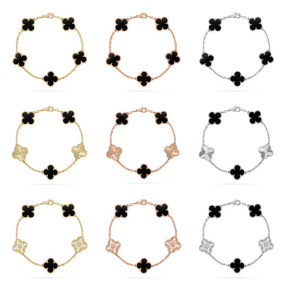 [OAKJURI Jewelry] CLOVER 5 MOTIF ONYXS BRACELET COLLECTION