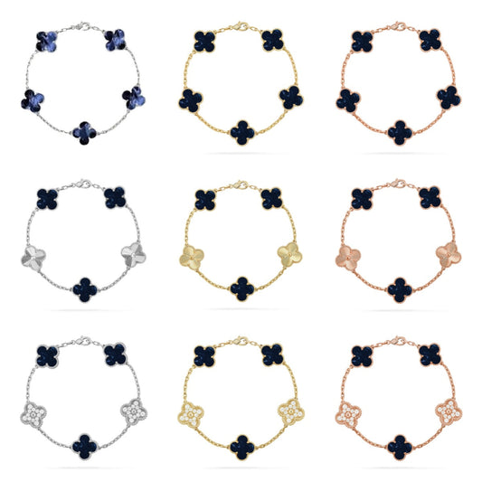 [OAKJURI Jewelry]CLOVER 5 MOTIF PIETERSITE BRACELET COLLECTION
