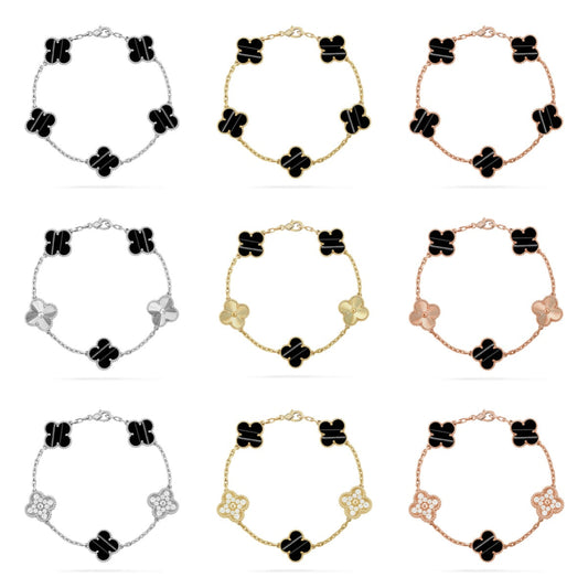 [OAKJURI Jewelry] CLOVER 5 MOTIF PULSAR STONE BRACELET COLLECTION