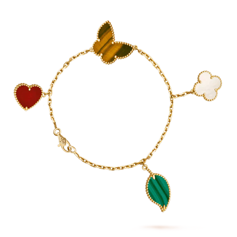 [OAKJURI Jewelry]LUCKY SPRING 5 MOTIF GOLD BRACELET