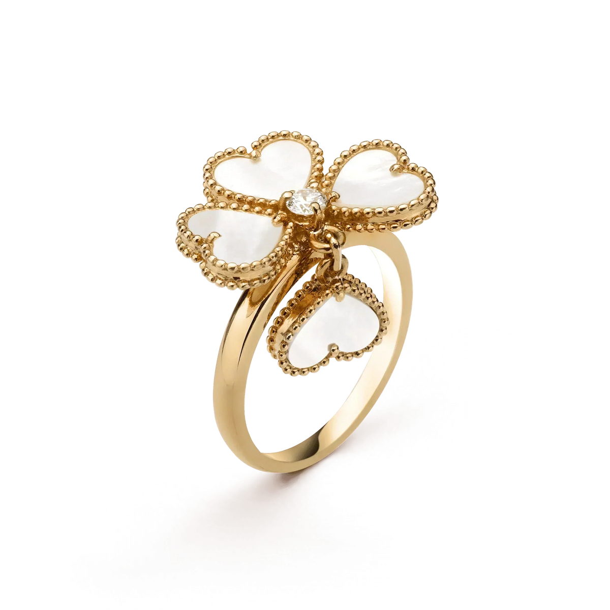 [OAKJURI Jewelry]SWEET CLOVER WHITE MOP RING