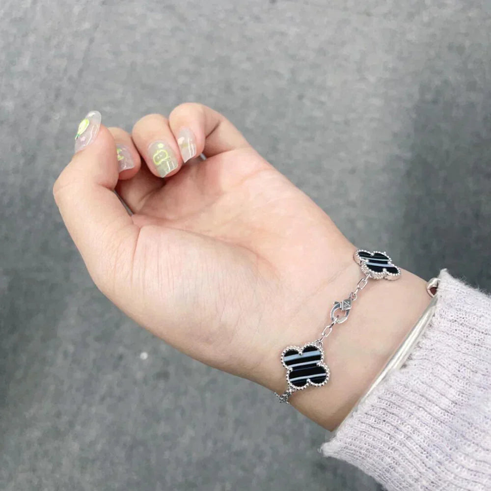 [OAKJURI Jewelry] CLOVER 5 MOTIF PULSAR STONE BRACELET COLLECTION