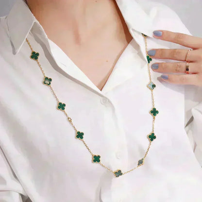 [OAKJURI Jewelry]CLOVER 20 MOTIFS MALACHITE GOLD