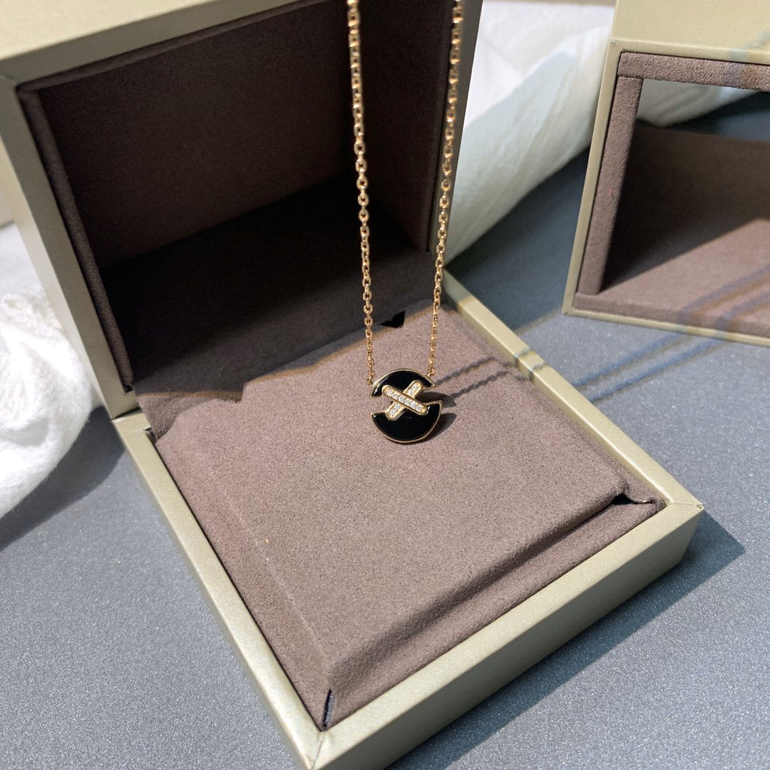 [OAKJURI Jewelry]JEUX DE PINK GOLD DIAMOND NECKLACE